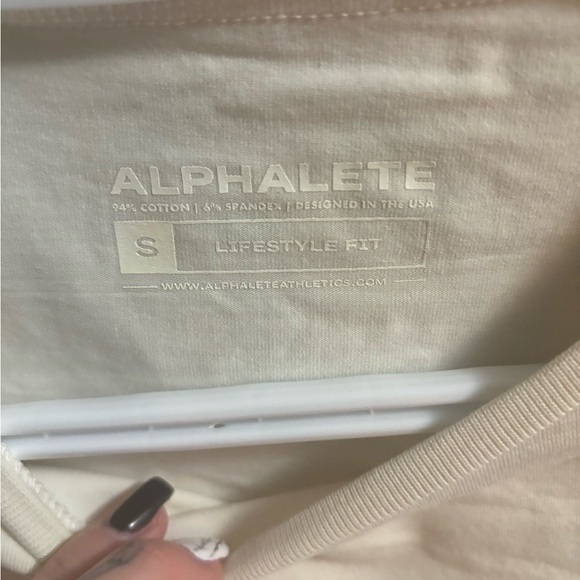 ALPHALETE White/cream Long Sleeve Crop - Picture 2 of 2
